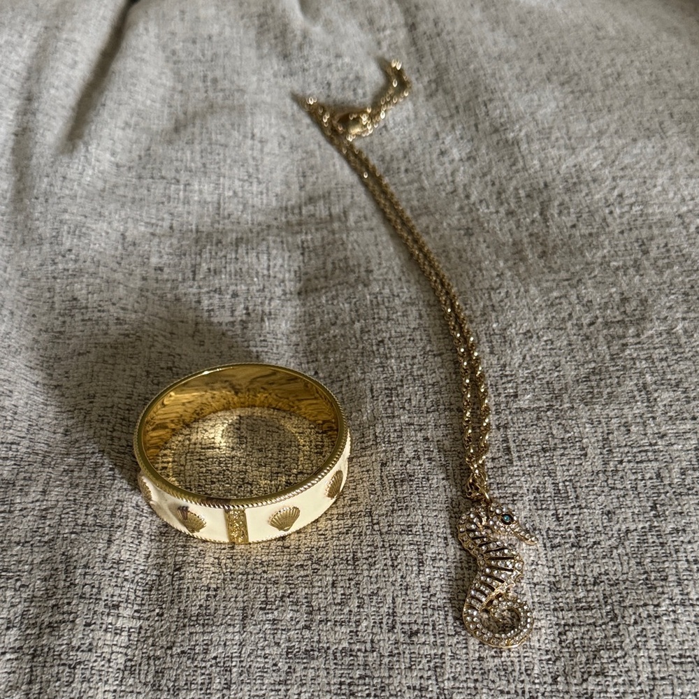 Lily Pulitzer Gold Ring and Necklace Set